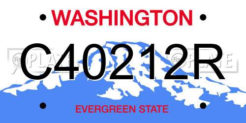 C40212R Washington License Plate
