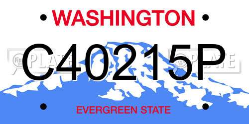 C40215P Washington License Plate