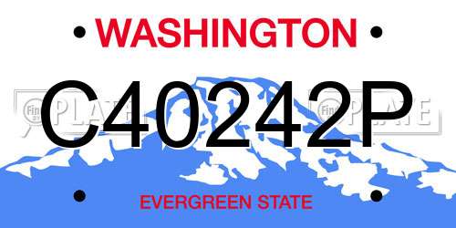 C40242P Washington License Plate