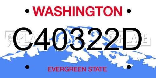 C40322D Washington License Plate