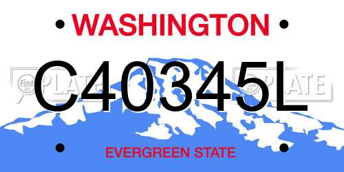 C40345L Washington License Plate