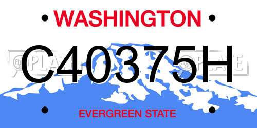C40375H Washington License Plate