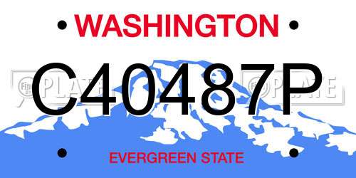 C40487P Washington License Plate