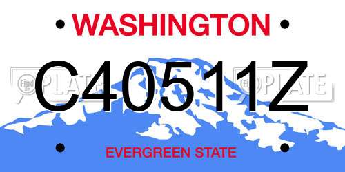 C40511Z Washington License Plate