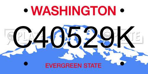 C40529K Washington License Plate