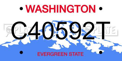 C40592T Washington License Plate