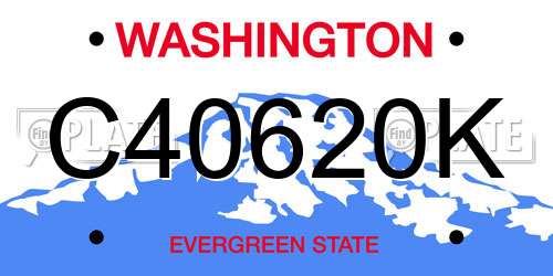 C40620K Washington License Plate