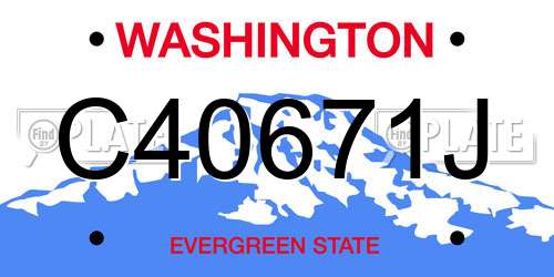 C40671J Washington License Plate