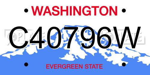 C40796W Washington License Plate