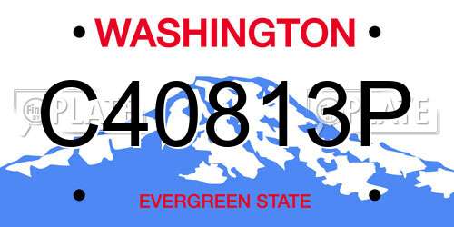 C40813P Washington License Plate