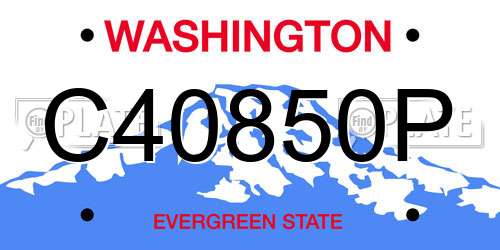 C40850P Washington License Plate