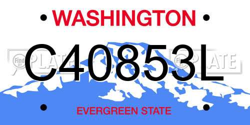 C40853L Washington License Plate