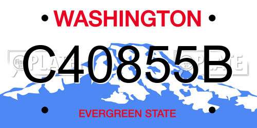 C40855B Washington License Plate