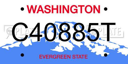 C40885T Washington License Plate