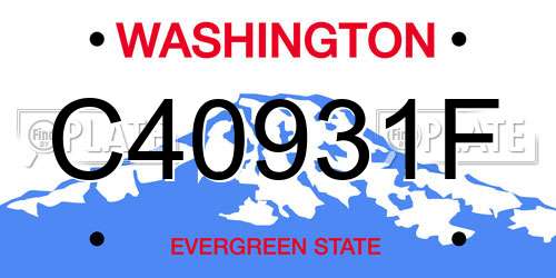 C40931F Washington License Plate