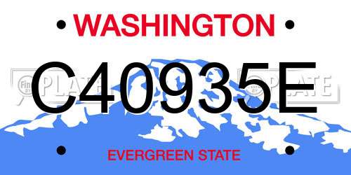 C40935E Washington License Plate