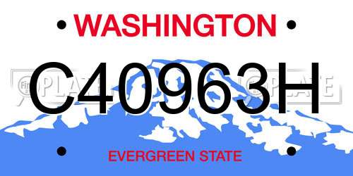 C40963H Washington License Plate