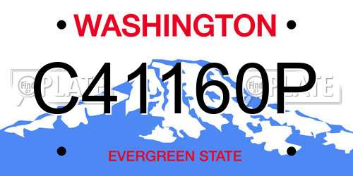 C41160P Washington License Plate