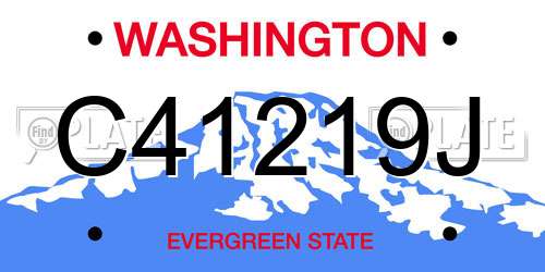 C41219J Washington License Plate