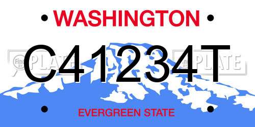 C41234T Washington License Plate