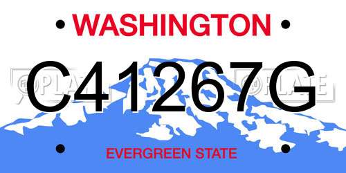C41267G Washington License Plate