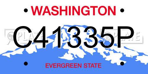 C41335P Washington License Plate