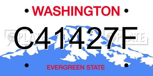 C41427F Washington License Plate