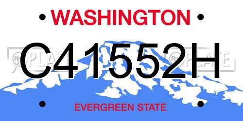 C41552H Washington License Plate