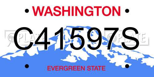 C41597S Washington License Plate