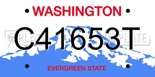 C41653T Washington License Plate