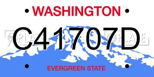 C41707D Washington License Plate