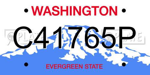 C41765P Washington License Plate