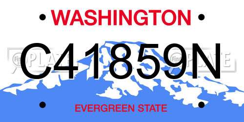 C41859N Washington License Plate