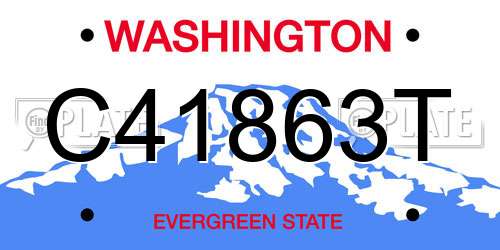 C41863T Washington License Plate