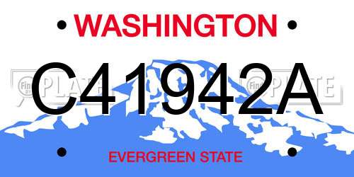 C41942A Washington License Plate