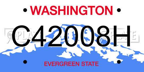 C42008H Washington License Plate