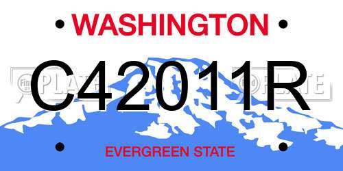 C42011R Washington License Plate