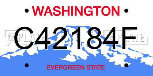 C42184F Washington License Plate