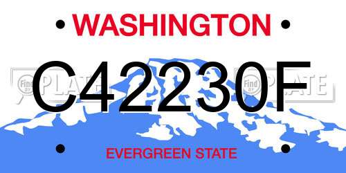 C42230F Washington License Plate