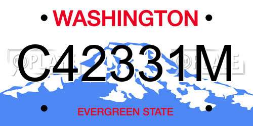 C42331M Washington License Plate