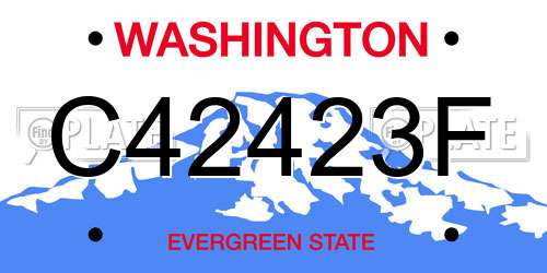C42423F Washington License Plate