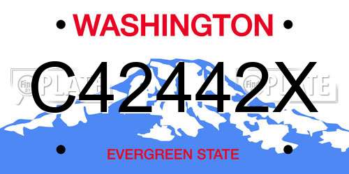 C42442X Washington License Plate
