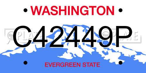 C42449P Washington License Plate