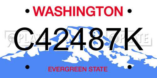 C42487K Washington License Plate
