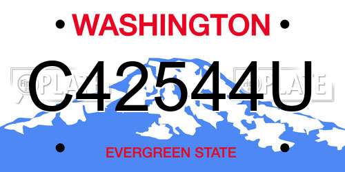 C42544U Washington License Plate