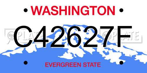 C42627F Washington License Plate