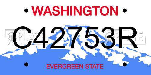 C42753R Washington License Plate