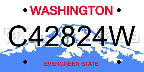 C42824W Washington License Plate