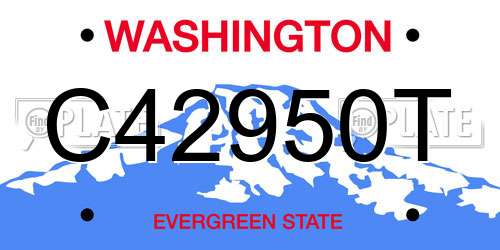 C42950T Washington License Plate