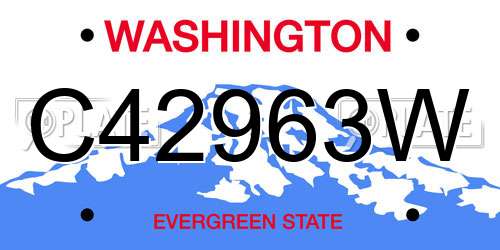 C42963W Washington License Plate